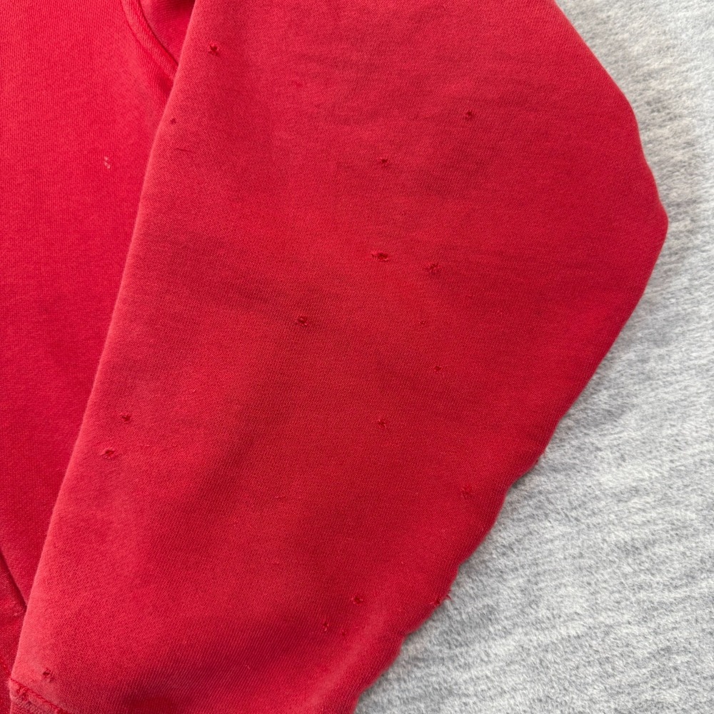 4Hunnid Hoodie Men M Red Pullover‎ Script Logo Streetwear Graphic Distressed - Picture 2 of 9